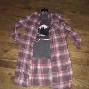 Rue 21 plaid button up with tank